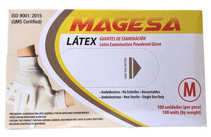 GUANTES LÁTEX  M  CAJA x100u.