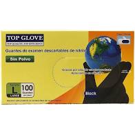 GUANTES NITRILO NEGROS  M  CAJA x100u.